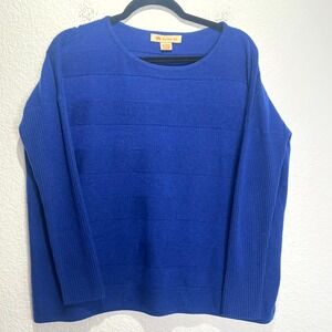 Wythe Ny Sweater Womens Small Royal Blue Cashmere Round Neck Oversized Warm Cozy